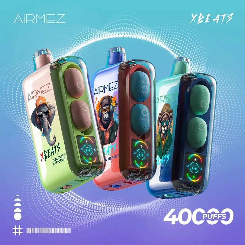 퍼프 40k Airmez Xbeats 40000 퍼프 스마트 스크린 일회용 Vape
